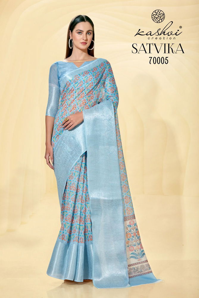 Satvika By Kashvi Printed Sarees Catalog
